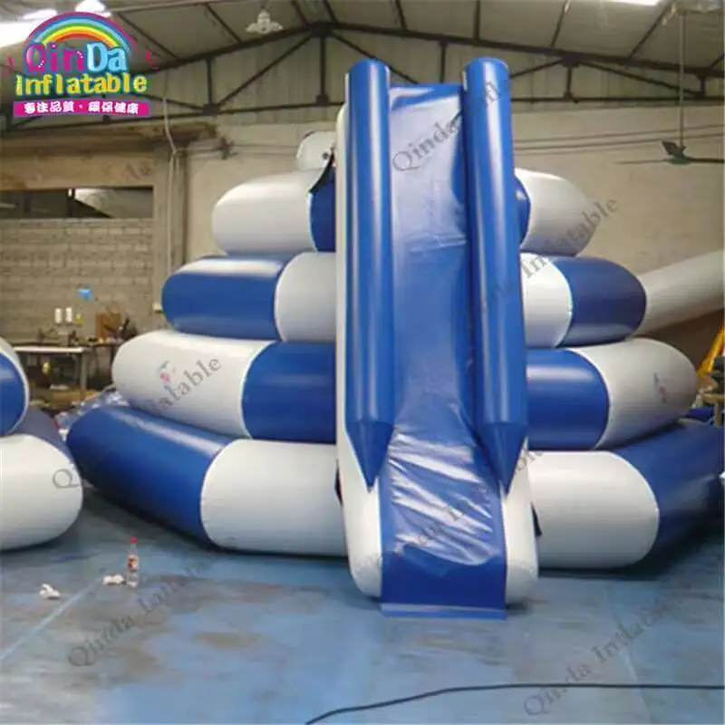 4 * 4 * 3 m met 2 rijstroken opblaasbare glijbaan watersportspellen, amusementspark zwembadvlotter waterglijbaan
