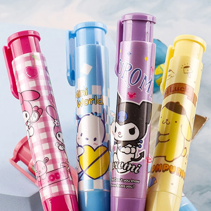 Sanrio Creative Hello Kitty Press Eraser Anime Kuromi Melody Cinnamoroll Cartoon Kawaii Stationery Gift Office School Supplies