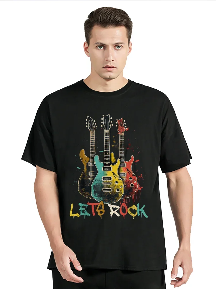 

Летняя новая футболка Goth Rock Guitar, винтажная хлопковая Футболка с рисунком, топы унисекс, уличная мода Harajuku, футболки большого размера