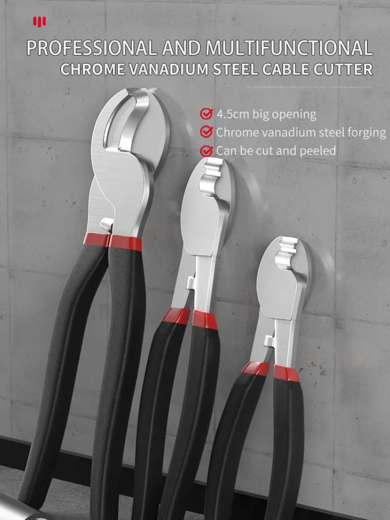 6/8/10Inch Multifunctional Insulated Cable Shear Pliers Electrician Wire Stripper Cutter Scissors Cutting Hand Tool