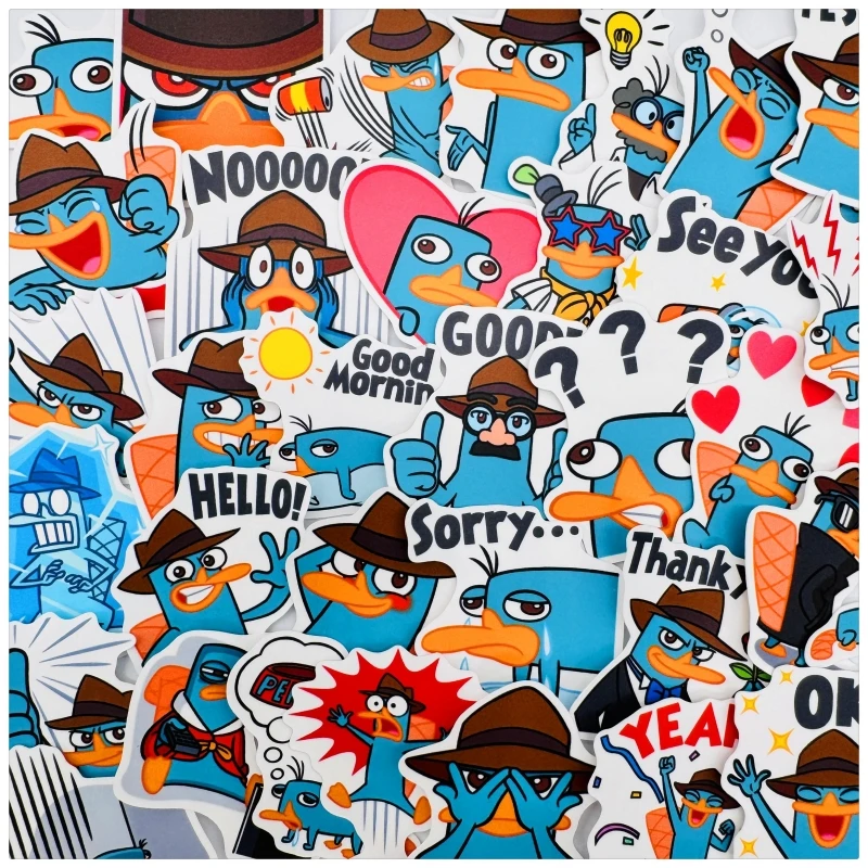 オリジナル 35 個ホワイトマット/半透明和紙 2 セットペリーザカモノハシステッカーフィニアスとファーブジャーナルデカール DIY おもちゃ