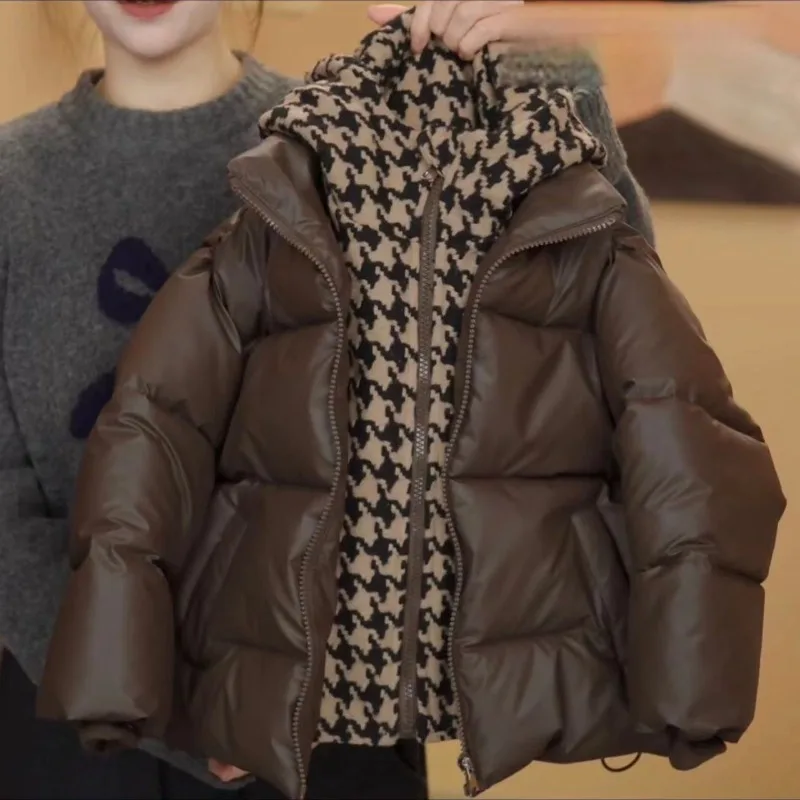 Korean Version 2025 Winter New Product Children's Cotton and Thick Clothing, Fashionable Plaid Cotton Clothing Jacket