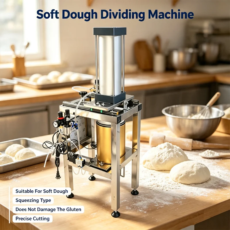 Soft Dough Dividing Machine Dough Cutting Machine 10-100G Weight Tunable For Soft Dough Pizza Bread Dumpling Production