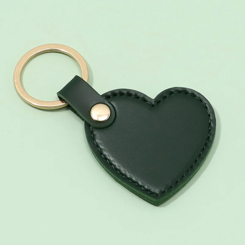 New 6 Colors Heart-shaped PU Leather Key Chains for Women Cute Heart Keyring Accessories Handbag Decoration Car Keychain