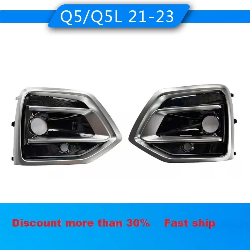 Car Front Bumper Grille Trim Fog Light Cover Frame For Audi Q5 2021-2024 Q5L Premium Auto Lamp protection