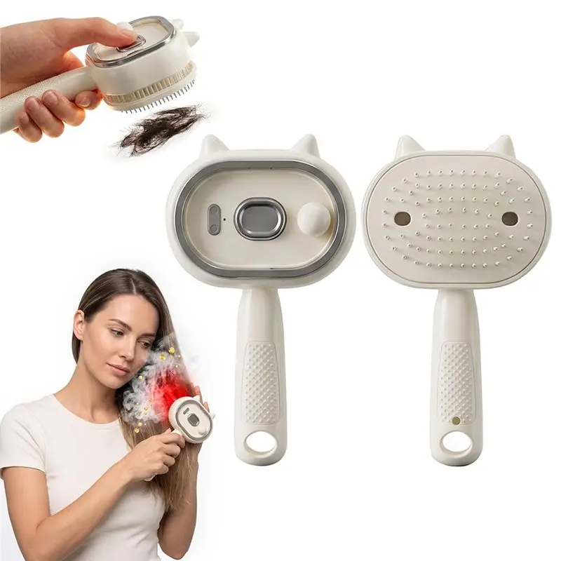 A38T-Salon Hair Brush Electric Sprays Air Cushion Massage Comb, Detangling, Straightening, Curling Function For Scalp Relief