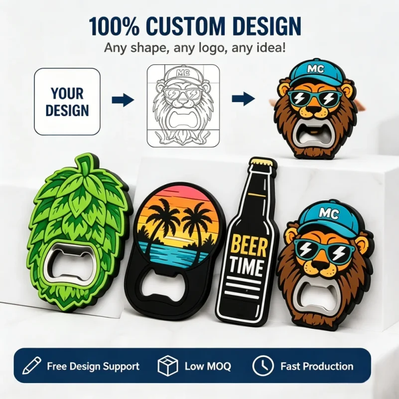 Custom Keychain Souvenir PVC Bottle Opener Custom Logo Soft Rubber Beer Opener Personalized Promotional Gift Bar Tool