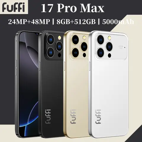 Vision mondiale 17 Pro Max Smartphone 5G Android 12 8GB RAM 512GB ROM 6.3 pouces téléphone 2280x1080HD 24 + 48MP 4 5G réseau téléphone portable