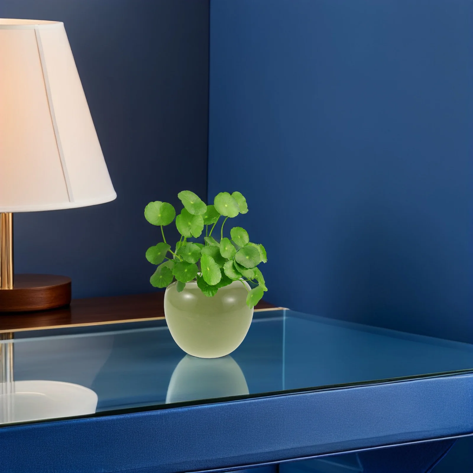 

Creative Hydroponic Vase Green Apple Shaped Ceramic Small Flower Arrangement No Drainage Hole for Desktop Bedroom Christmas