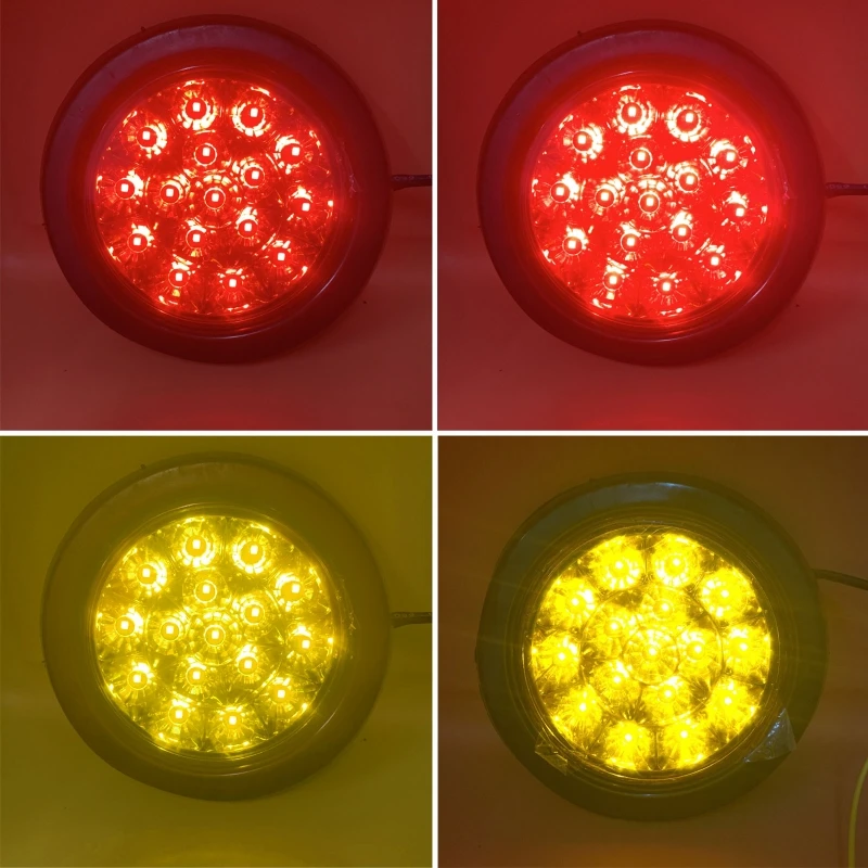 

16LED Auto Tail Light 12-24V Round Amber Light for Car Truck Trailer Dropship