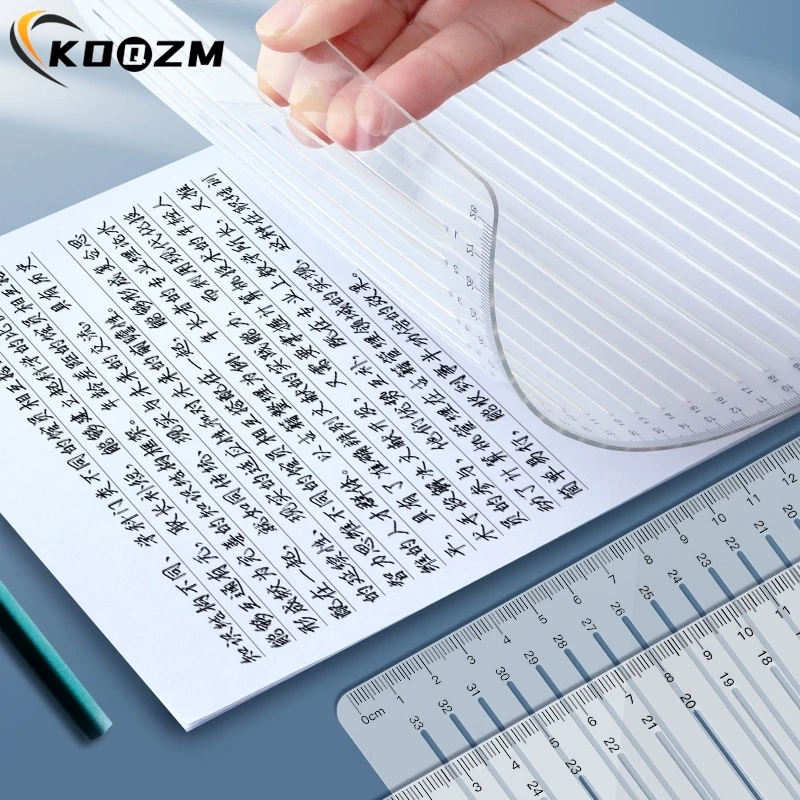 Transparent Calligraphy Stencil And Ruler Template Writing Straight Line Clear Ruler Writing Tool Geometry Template Address Enve