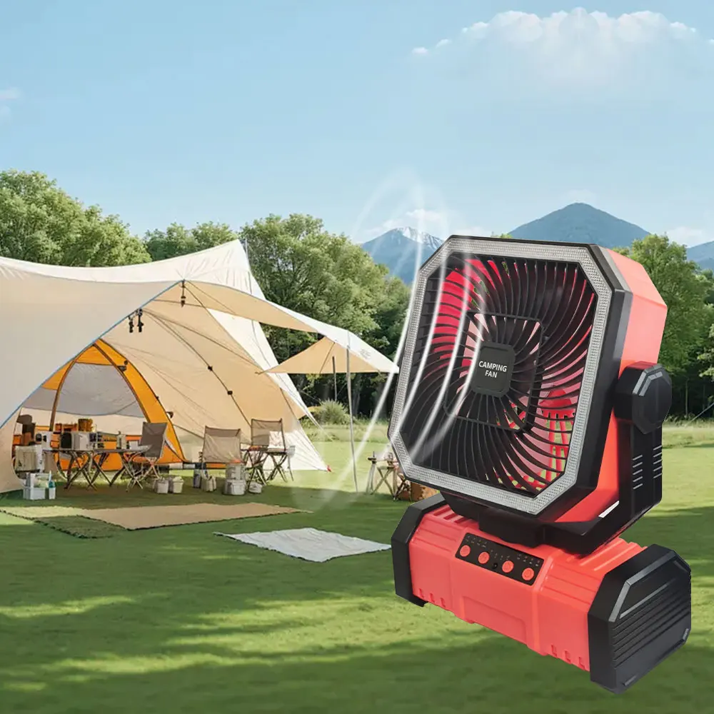 Camping Ceiling Fan 20000Mah Rechargeable Camping Circulator with Light and Remote Control Cool Air Circulation Camping Fan image 3