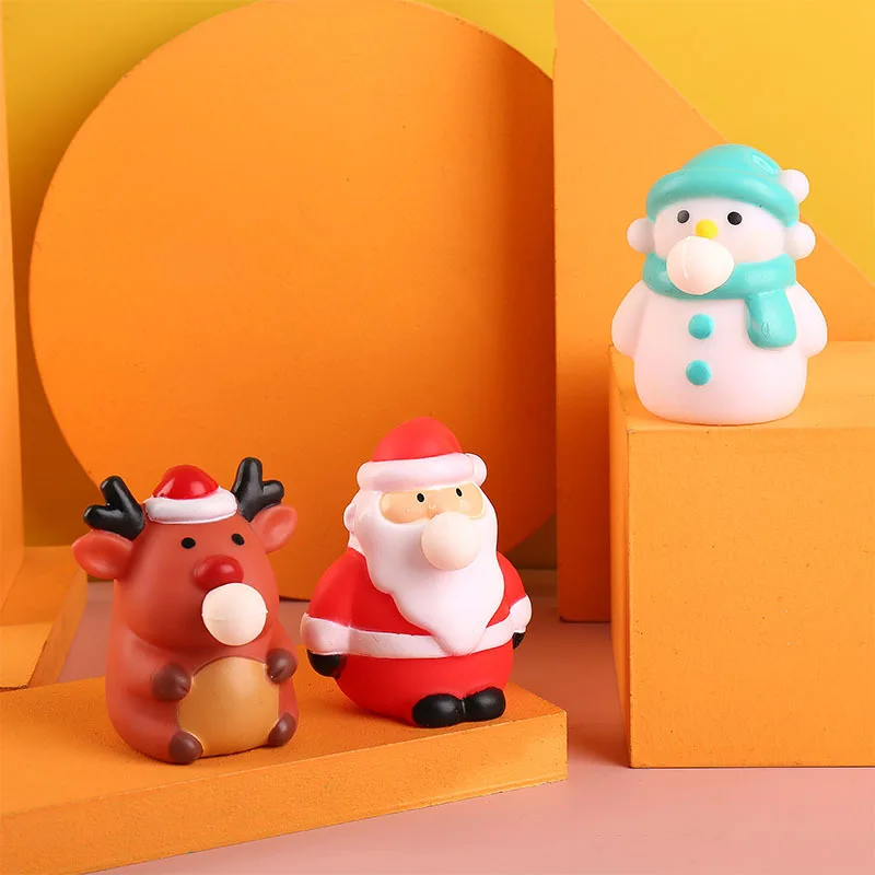 Christmas Extrusion Toys Anti Stress Balls Santa Claus Snowman Elk Decompression Squeeze Sensory Toys Kids Christmas Party Gifts