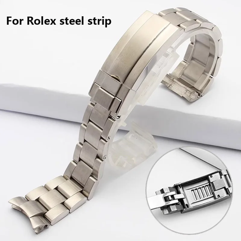 904L Uhrenarmbänder für Rolex SUB DAYTONA NH35 NH36 Herren Glide Lock Verschluss Uhrenarmband Massives Edelstahl-Uhrenarmband 20 mm