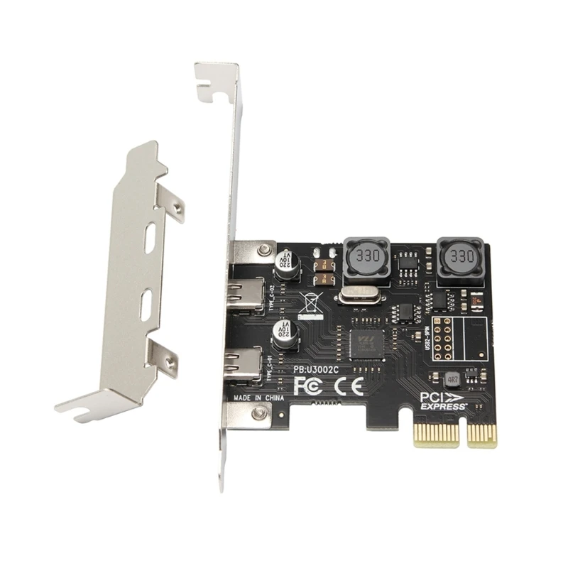 

2-Port USB 3.1 (10Gbps) PCIe Card USB-C Super Speed PCIExpress X1 to TypeC x2 Host Controller Card Type-C PCIe Adapter