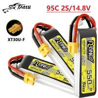 HOT TATTU R-LINE 1.0 550mAh 95C 7.4V LiPo Battery For RC Helicopter Quadcopter FPV Racing Drone Parts 2S Rechargeable Battery