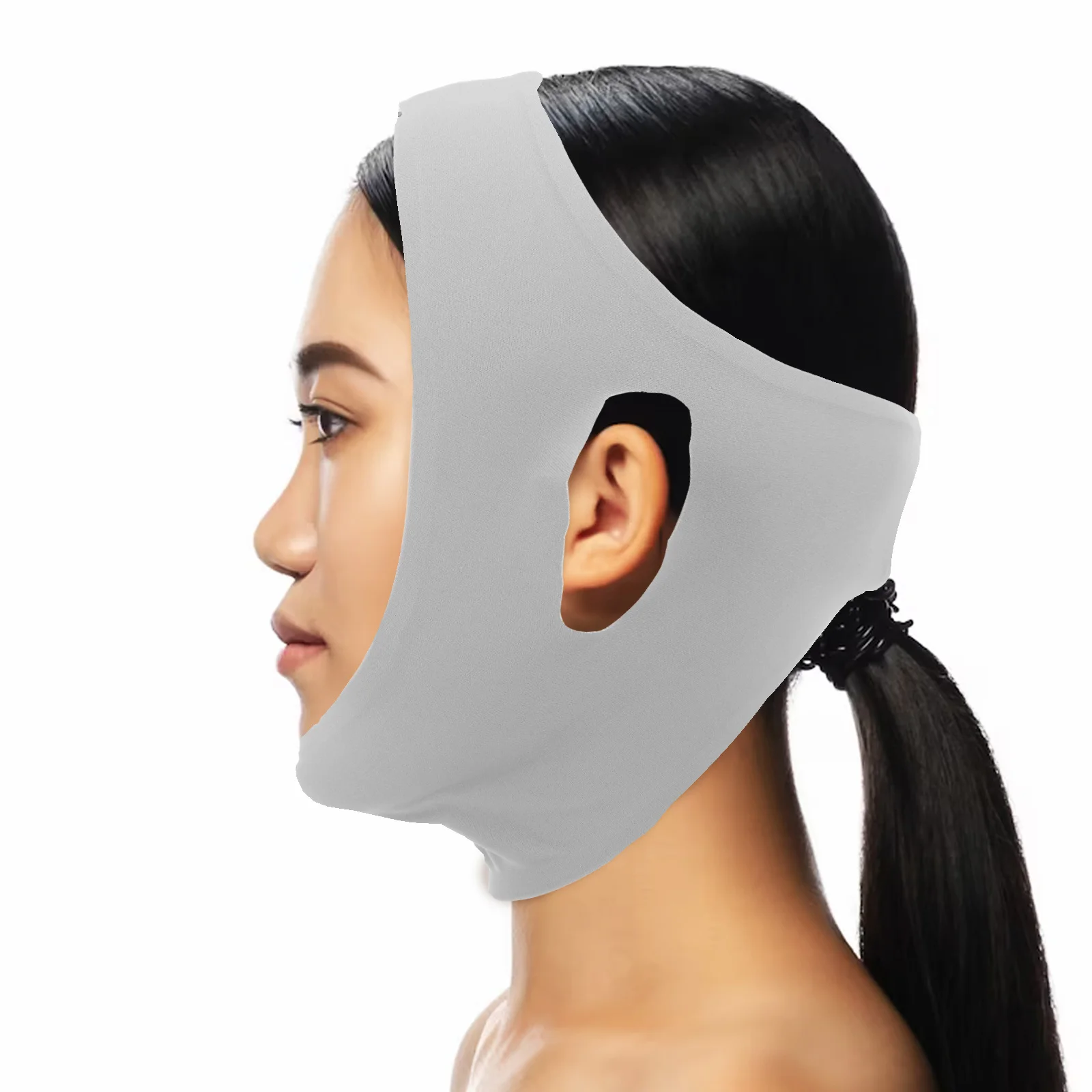 Maschera per il lifting del viso traspirante senza cuciture Riduttore per il doppio mento Cintura modellante per il rafforzamento del mento Shaper per il viso dimagrante