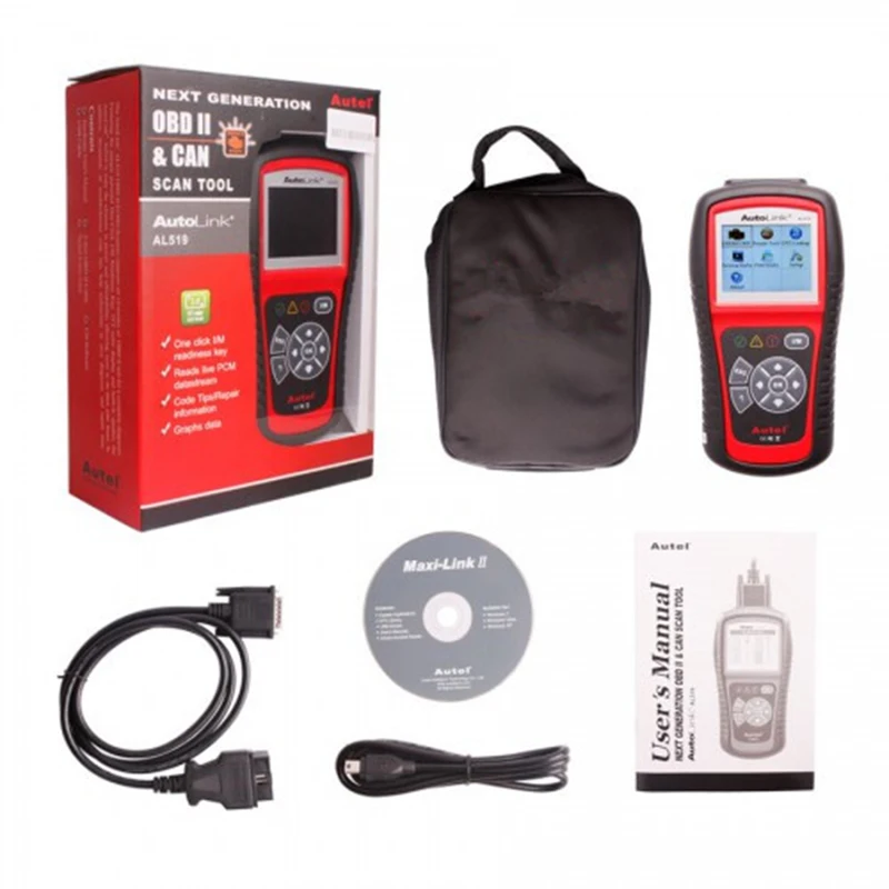 Original AutoLink AL519 OBD-II And CAN Scanner Tool Multi-languages