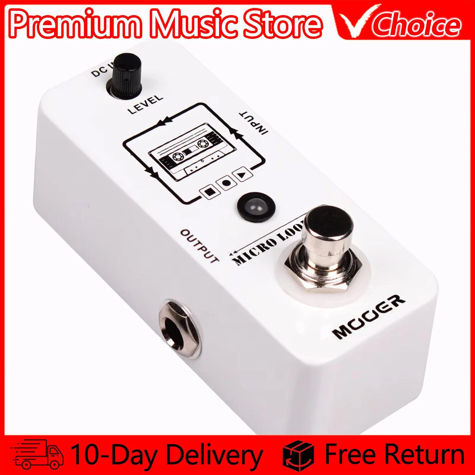 MOOER Guitar Pedal MLP1 Micro Looper Mini Loop Recording Effector Pedal Electric Guitar Accessories 30 Min Recording Time