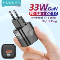 KUULAA USB C Charger 33W GaN Type C PD Fast Charging For iPhone 14 13 12 11 Pro Max XS 8 Plus For iPad Pro Air iPad Mini 2021