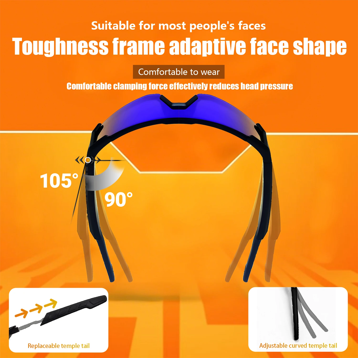 نظارات بلوتوث ذكية 5.4 للاستماع إلى الموسيقى/مكالمات الهاتفية/ركوب الدراجات/سماعات رأس رياضية للحماية من الأشعة فوق البنفسجية للرجال والنساء