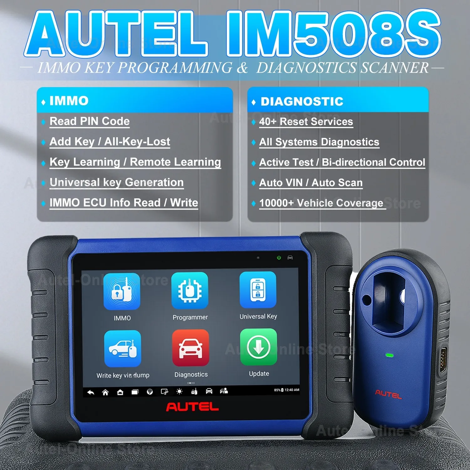 AUTEL MAXIIM IM508S IMMO Key Programming Tool 40+ Services Active Test All System Scanner 2 Year Free software Update IMMO tool