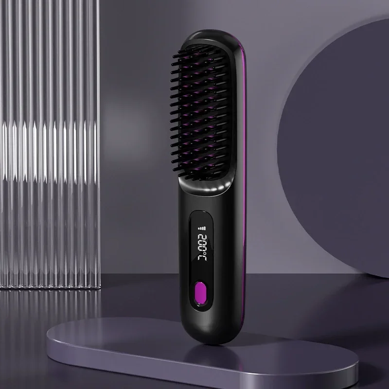 

Portable Mini Electric LCD Hair Straightener USB Rechargeable 4000mAh Heating Comb