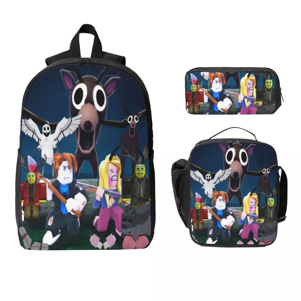 99 Nights In The Forests Kids Backpack Lunch Box Pencil Boxes for Boys Girls Kindergarten Backpacks Schoolbag Bookbag Set