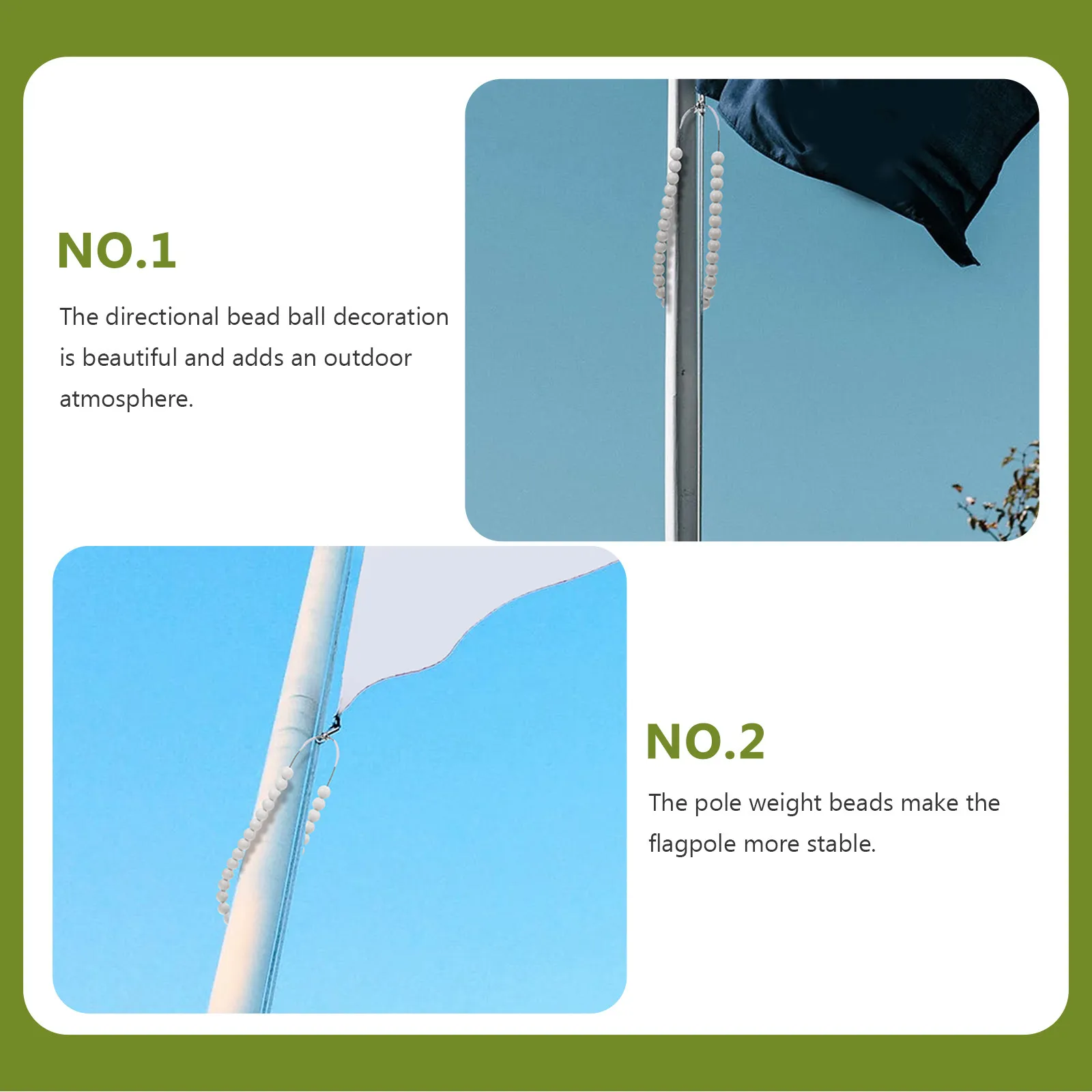 20Pcs Flagpole Beads Windproof Flag Retainer Beads Plastic Perforated Hole Design Scratch Protection Flag Display Essential