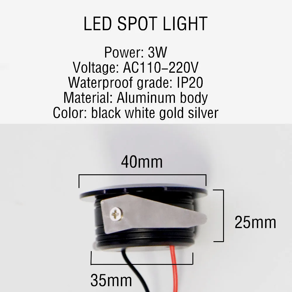 Led Mini Downlight 3W Onderkast Spot Licht Cob Plafond Inbouw Lamp Interieur AC110-220V Aluminium Downlights