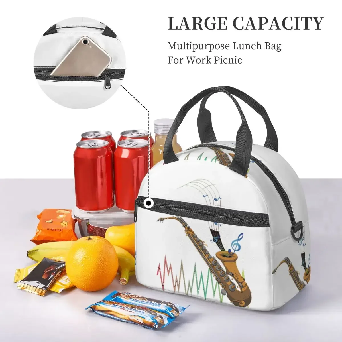 

Music Art Girls Y2k Graphic Lunch Bags Insulated Bento Box Lunch Tote Picnic Bags Cooler Bag for Woman Travel