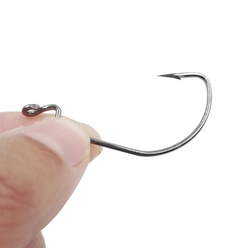 OUTKIT 10Pcs/Lot High-Carbon Steel Fishing Hooks Crank Hook Lure Worm Pesca For Soft Bait Tackle High Quality Accessories view 4