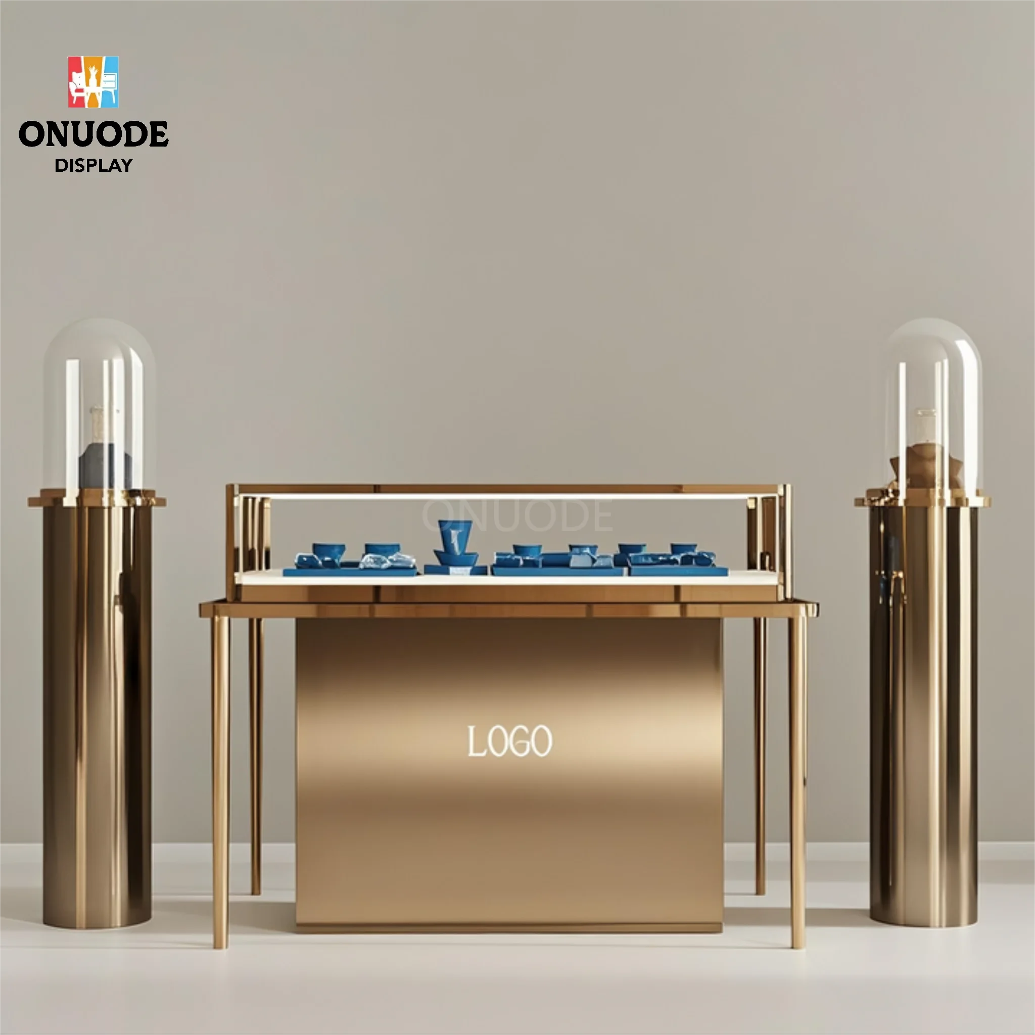 

Custom.Custom Luxury Jewelry Store Furniture Set and Display Showcase Cabinets with LED Lights for Retail Shops and showcase Fur