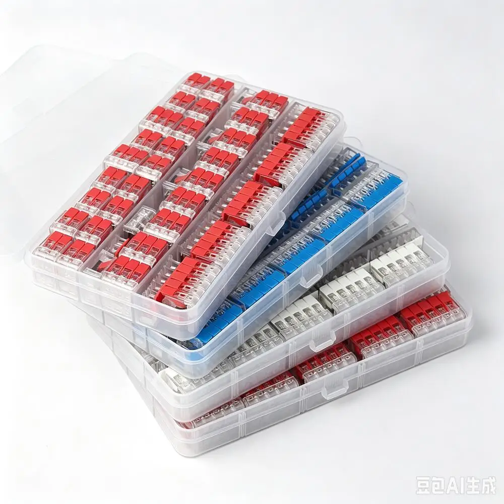 75PCS/Box Wire Connector LED Quick Electrical Connectors Universal Compact Conductor Push-in 2 3 4 5 Pin  Mini Terminal Blocks