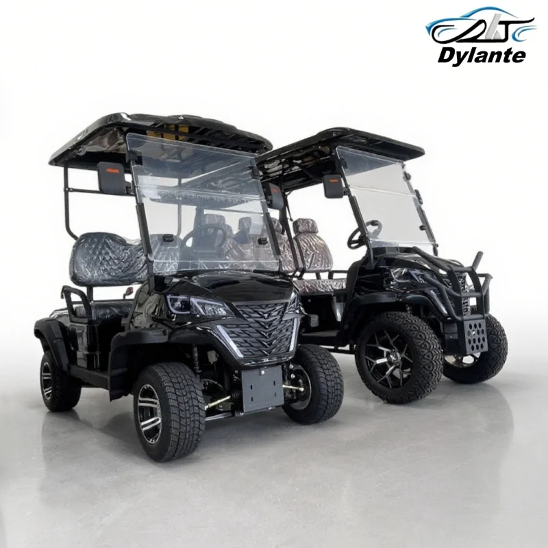 72 فولت بطارية ليثيوم الشارع القانوني الكبار جولف الصيد عربات التي تجرها الدواب مركبة 4/6 مقاعد طويلة التحمل عربة جولف كهربائية لملعب الغولف #5