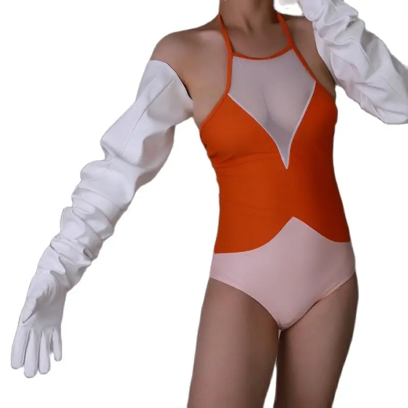 Immagine 3: Guanti Unisex Extra Lunghi 90cm in Ecopelle Bianca con Maniche a Palloncino, Accessorio di Moda per Donne