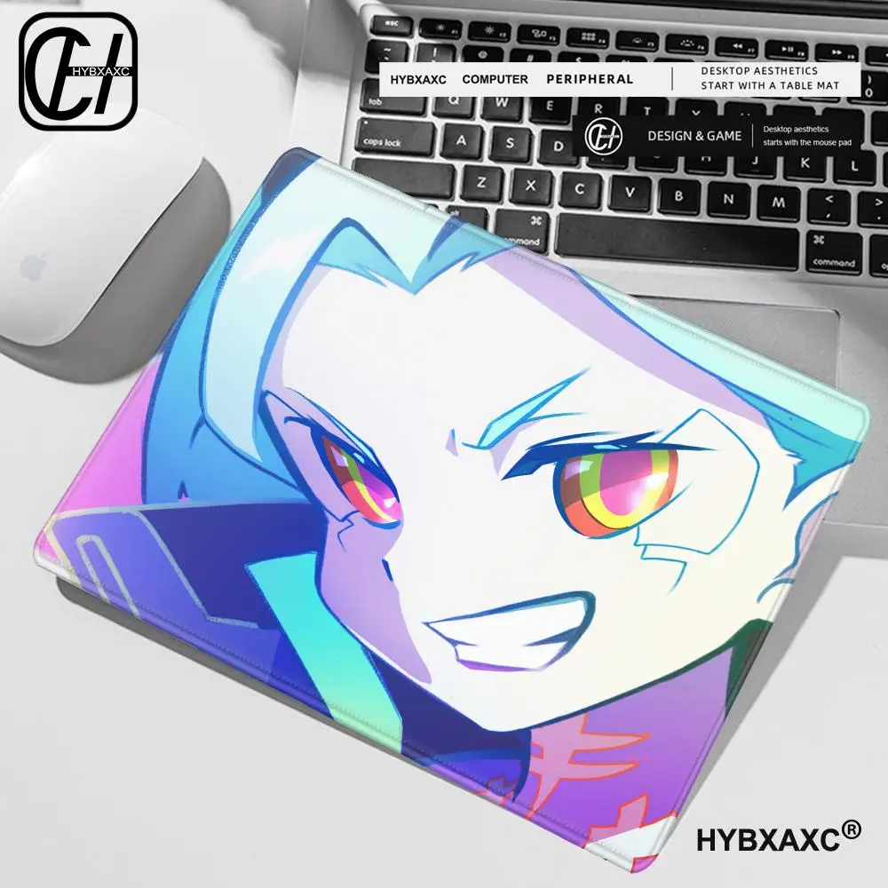 C_cyberpunk E_edgerunners Kleines Mauspad, HD-Druck, Computer-Gamer, rutschfeste Schreibtischunterlage mit Verriegelungskante, PC-Tastaturunterlage
