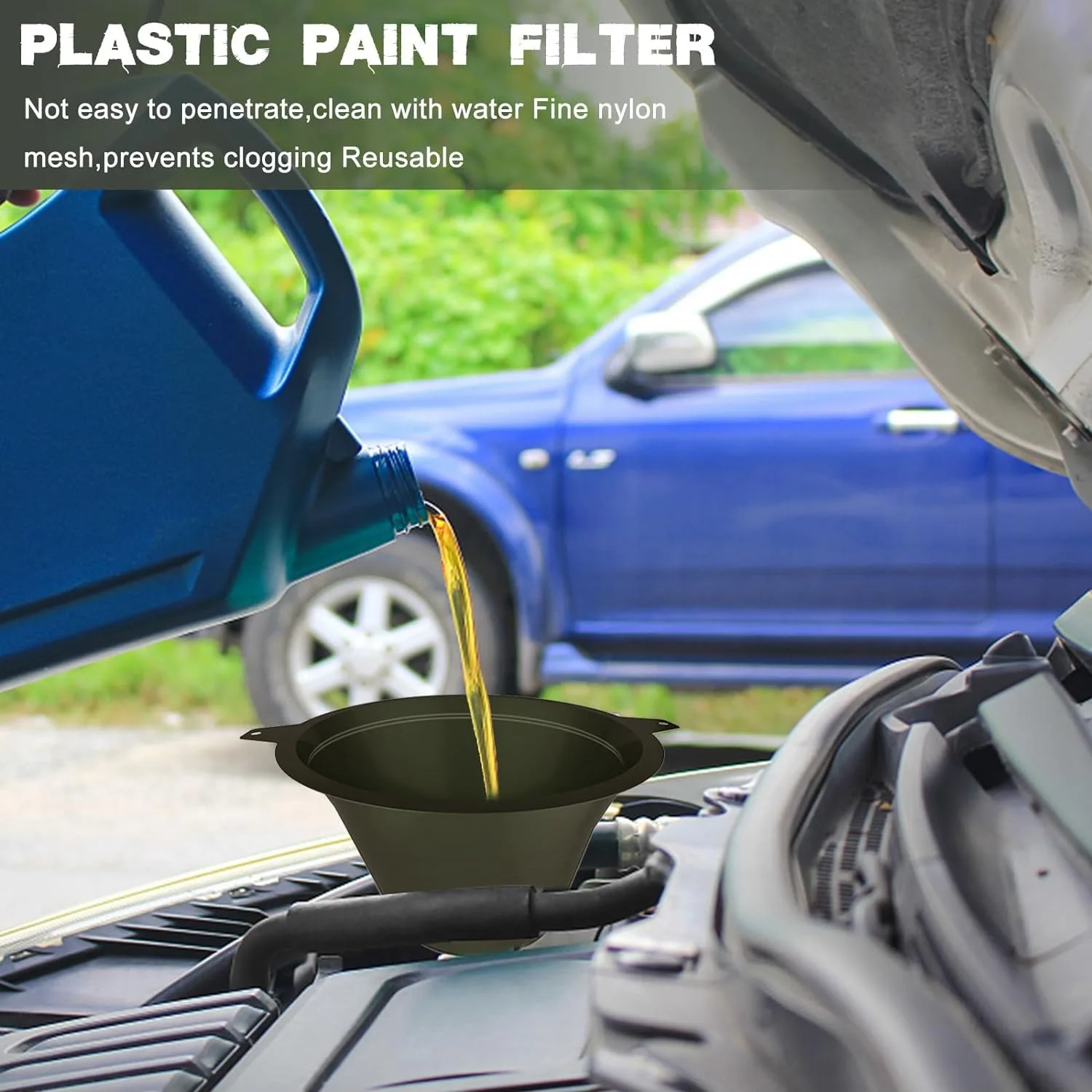 50 buah penyaring Cat, penyaring cat 100MM dengan jaring nilon halus dapat digunakan kembali industri Filter cat nilon Mesh mudah dipasang