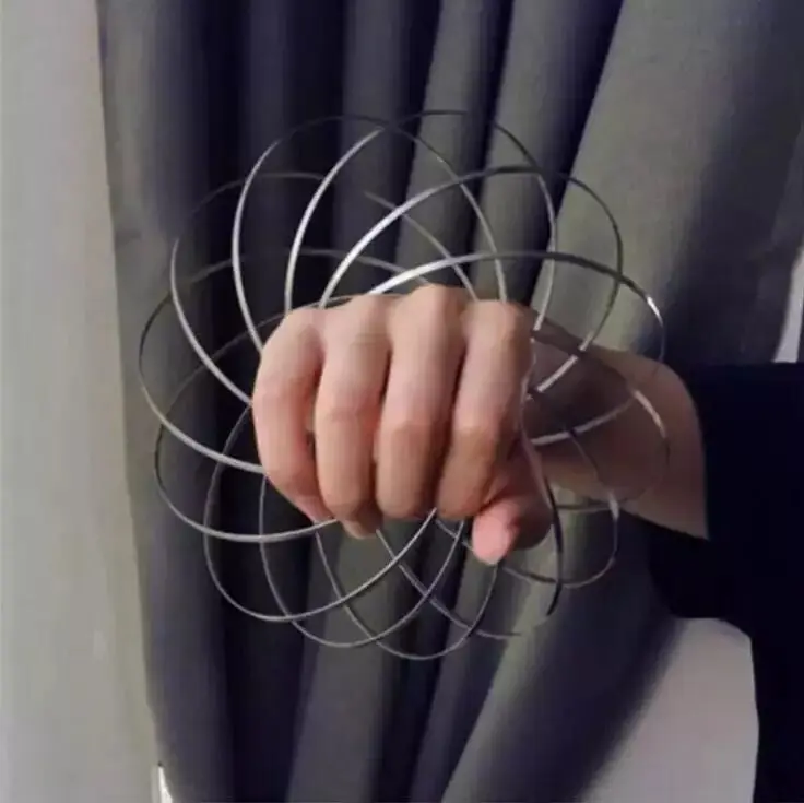 Fun Flow Ring 3D Dynamic Spring Decompression Bracelet Magic Arm Gyroscope Stress Relief Toy Stainless Steel Sensory Fidget Toy