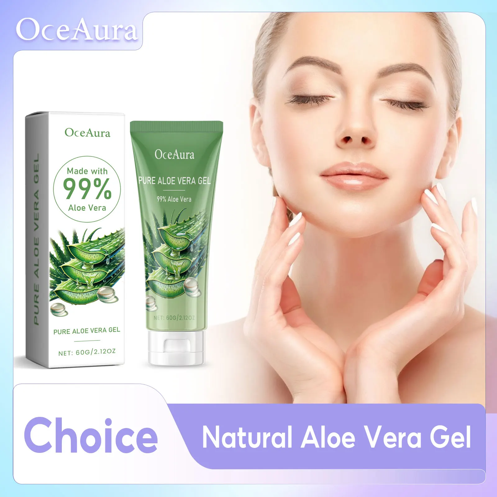 Sunburn Repair Aloe Vera Gel Hydrating Moisturizing Face Cream Relieve Dry Tight Sensitive Skin Care Brightening Facial Cream