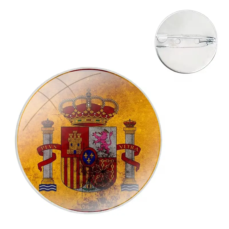 Spain Coat of Arms Flag Pins Badge Metal Brooches For Clothes Backpack Decoration gift