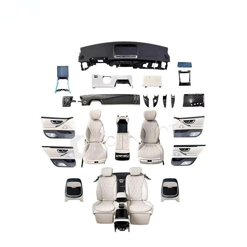Auto Interior Retrofit Full Dashboard Seat Door Panel Upgrade Kit for W222 to W223