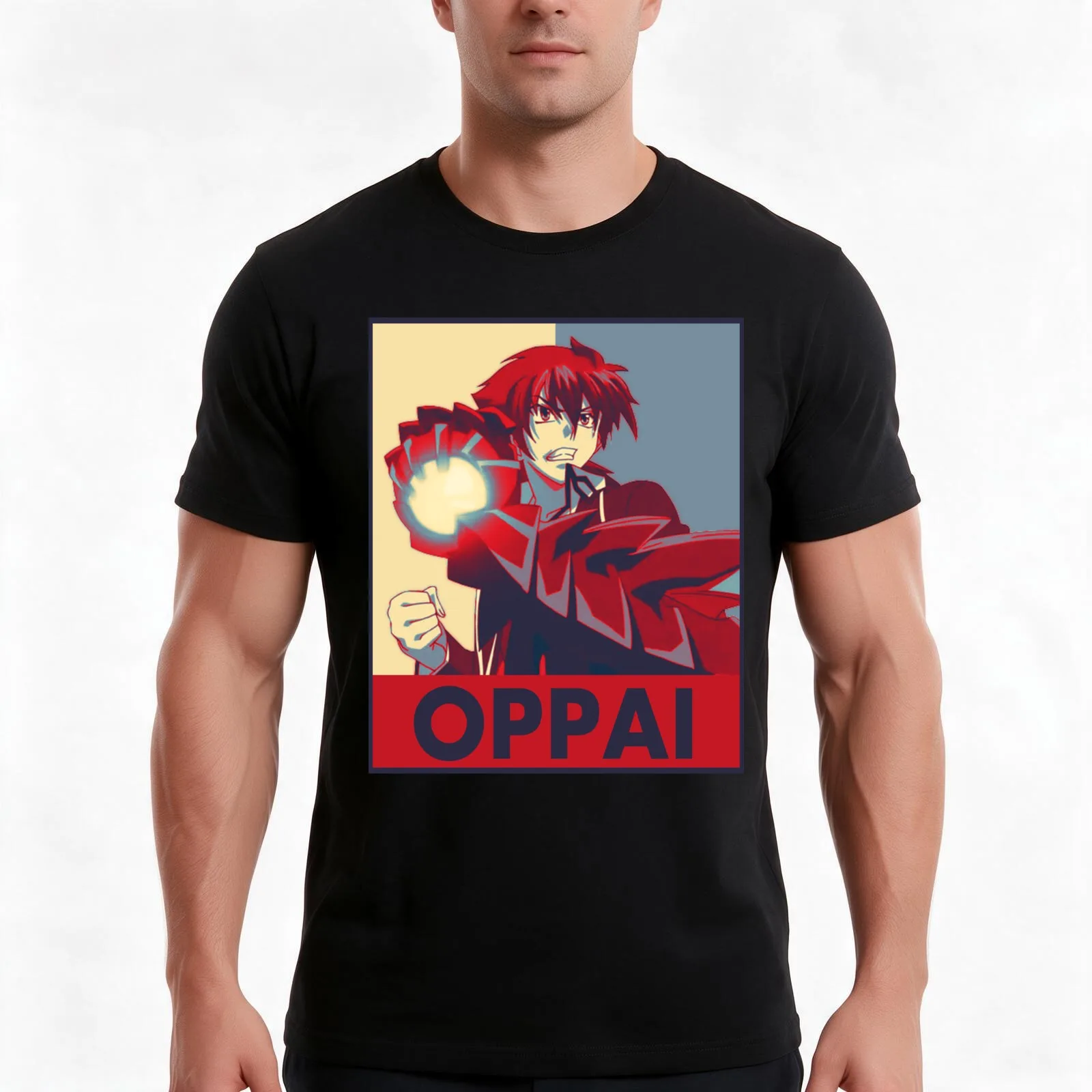 High School DxD - Issei Pop Art Oppai T-Shirt, Summer Casual Cotton Tee, Oversized Streetwear Tops, Vintage Graphic Print