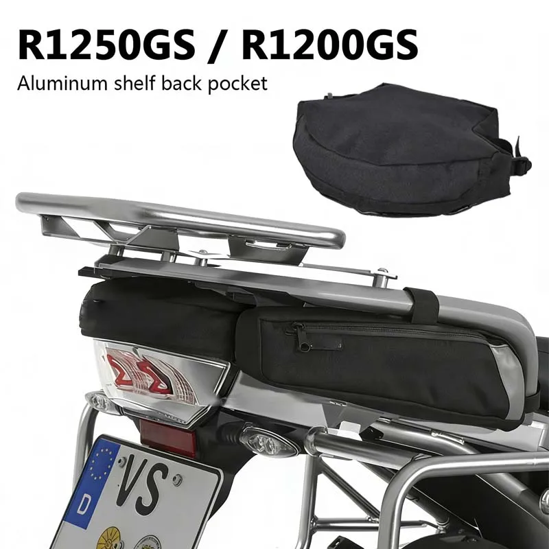 For BMW R1250GS R1200GS Rear Rack Tool Bag Motorcycle Aluminum Shelf Back Storage Bag Waterproof Luggage Organizer Tool Pouch