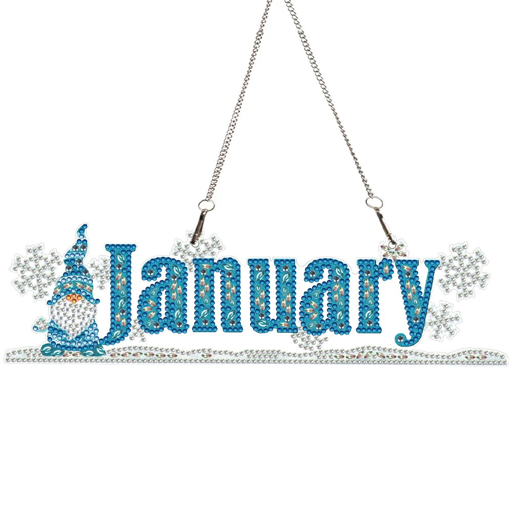 

Elf Calendar 2D/Flat DIY Rhinestone Diamond Art Window Pendants Single-Sided Drill Diamond Art Pendant Wall Door Decoration
