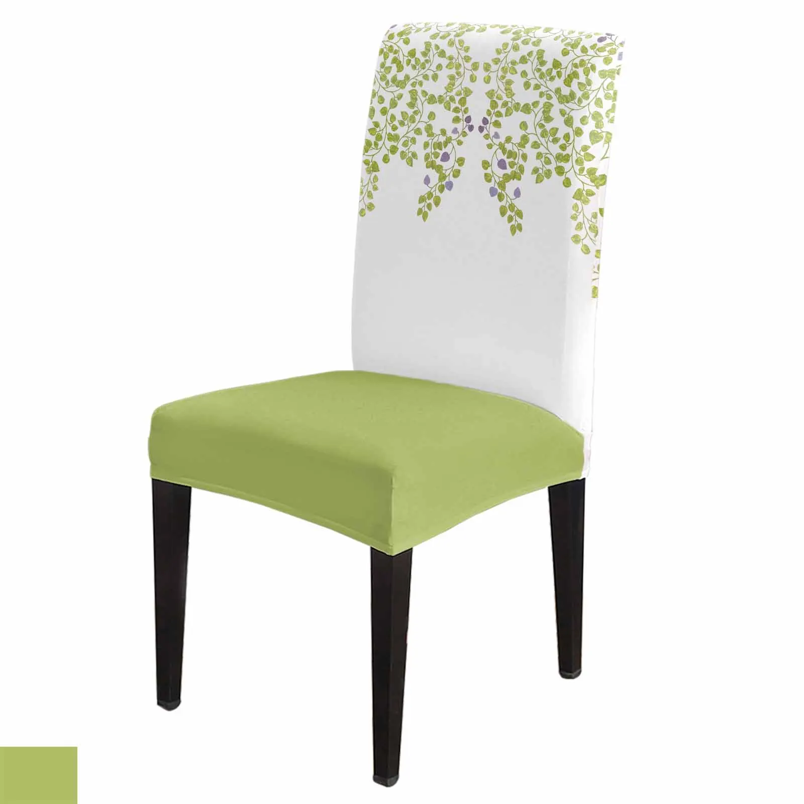 Leaf Plants Vines Green 4/6/8PCS Spandex Elastic Chair Case For Wedding Hotel Banquet Dining Room