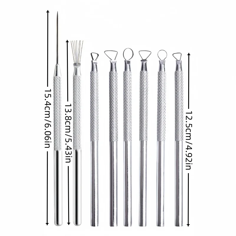 Bview Art 8pcs Ceramic Repair Tool Kit, 7 Needle Punch Set for Manual Detail Work on Porcelain & China Restoration