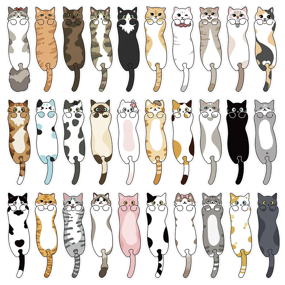 30-teiliges Katzen-Lesezeichen-Set, bunte Cartoon-Papier-Lesezeichen für Studenten, Seitenmarkierungen für Bücher, Schulbedarf, Schreibwaren, Geschenke