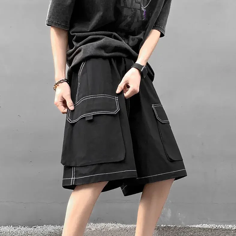 

Летние мужские функциональные шорты-карго, новинка 2024, мешковатые спортивные штаны с несколькими карманами, уличная одежда Y2K, шорты-бермуды Masculina