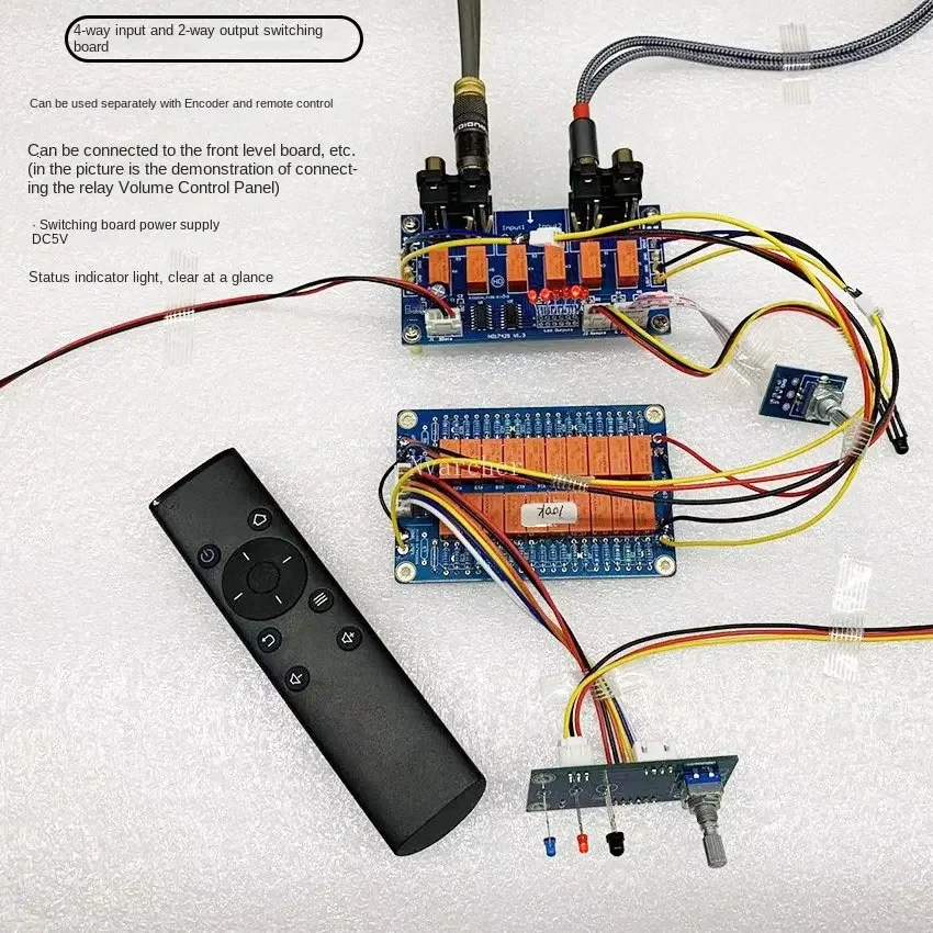 Nvarcher 4 Input 2 Output Audio Source Selection Remote Control Manual Encoder    for Preamp Board